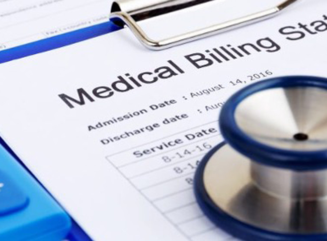 Medical billing statement with stethoscope and calculator illustrating why outsourcing medical billing makes sense for healthcare practices in 2026